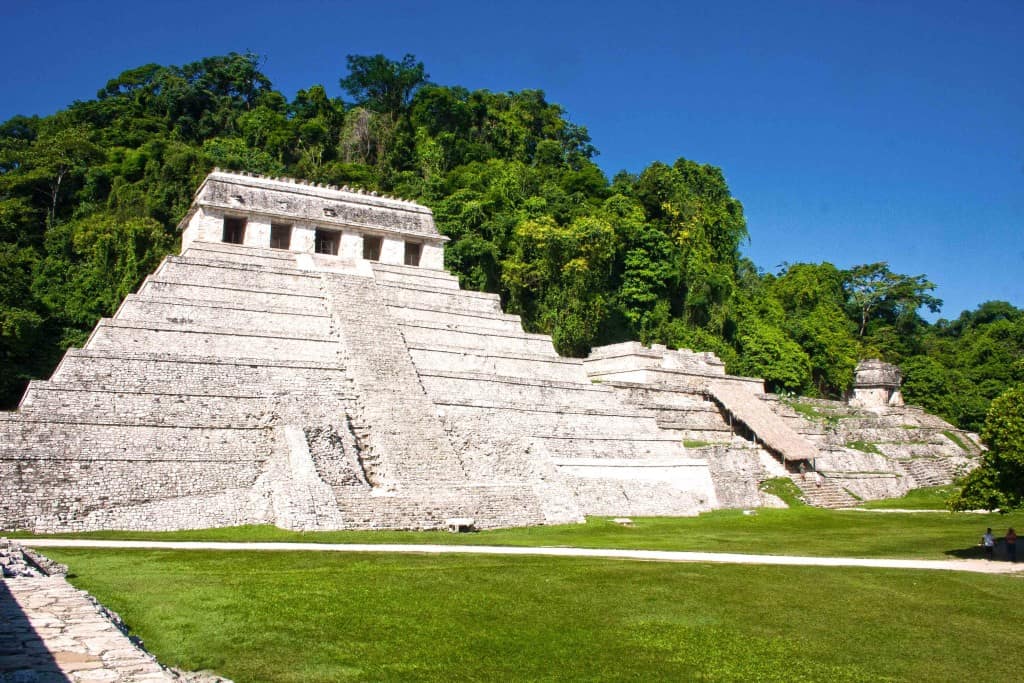 Palenque Chiapas Mexico Mayan Ruins The site of Palenque had been abandoned by the Maya people for several centuries, when the Spanish explorers arrived in Chiapas in the 16th century. The first European to visit the ruins and publish an account was Priest Pedro Lorenzo de la Nada in 1567; at the time the local Chol Maya called it Otolum meaning "Land with strong houses", de la Nada roughly translated this into Spanish to give the site the name "Palenque", meaning "fortification".