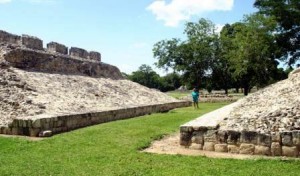 Ball court at Edzna Site